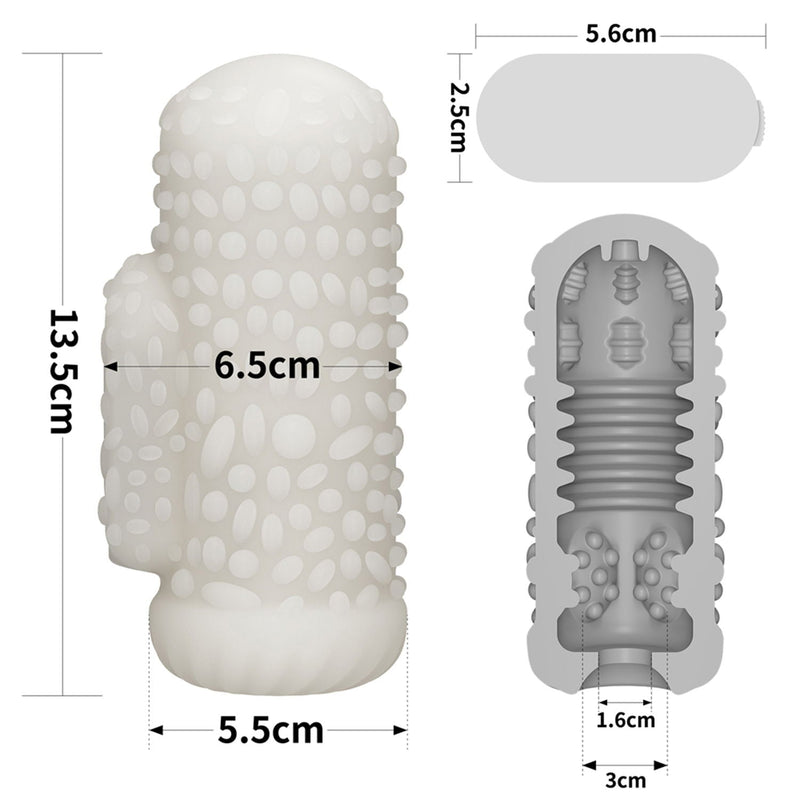 LoveToy - Knights Ring - Vibrerende Dual Purpose Sleeve - Drip - Wit-laced-up.nl