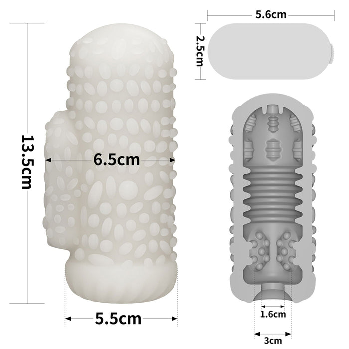 LoveToy - Knights Ring - Vibrerende Dual Purpose Sleeve - Drip - Wit-Erotiekvoordeel.nl