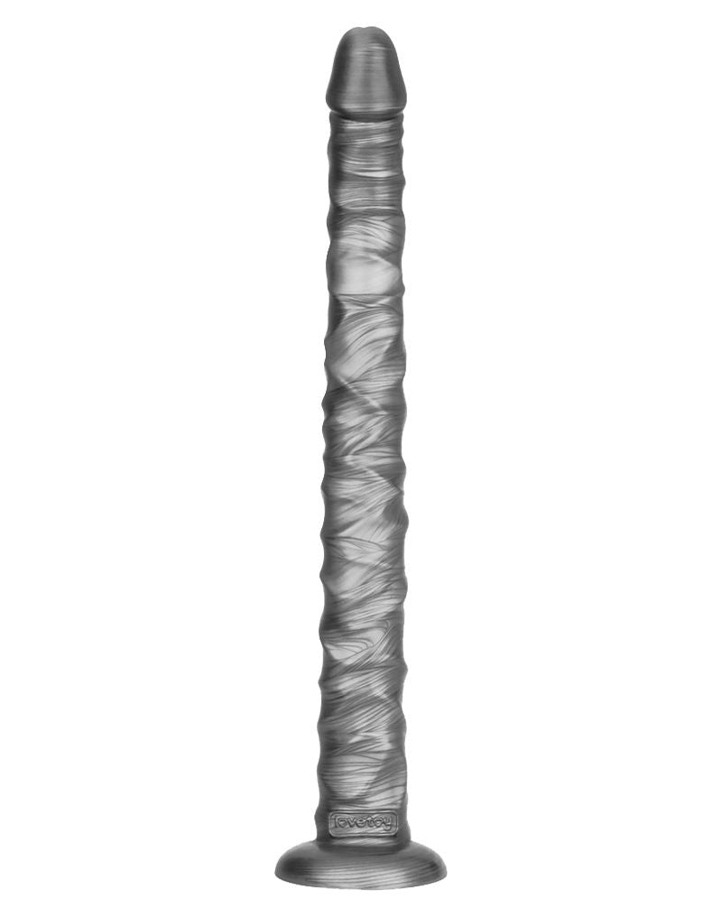 LoveToy - Vibrax Slider - Lange Vibrerende Anaal Dildo - 40,5 cm - Zilver-laced-up.nl