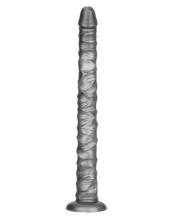 LoveToy - Vibrax Slider - Lange Vibrerende Anaal Dildo - 40,5 cm - Zilver-laced-up.nl