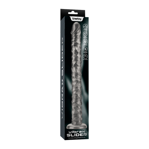 LoveToy - Vibrax Slider - Lange Vibrerende Anaal Dildo - 40,5 cm - Zilver-laced-up.nl
