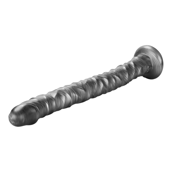 LoveToy - Vibrax Slider - Lange Vibrerende Anaal Dildo - 40,5 cm - Zilver-laced-up.nl