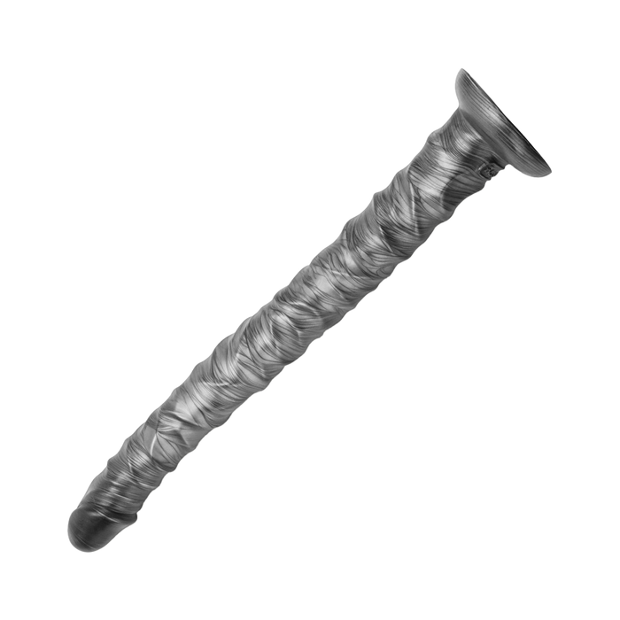LoveToy - Vibrax Slider - Lange Vibrerende Anaal Dildo - 40,5 cm - Zilver-laced-up.nl