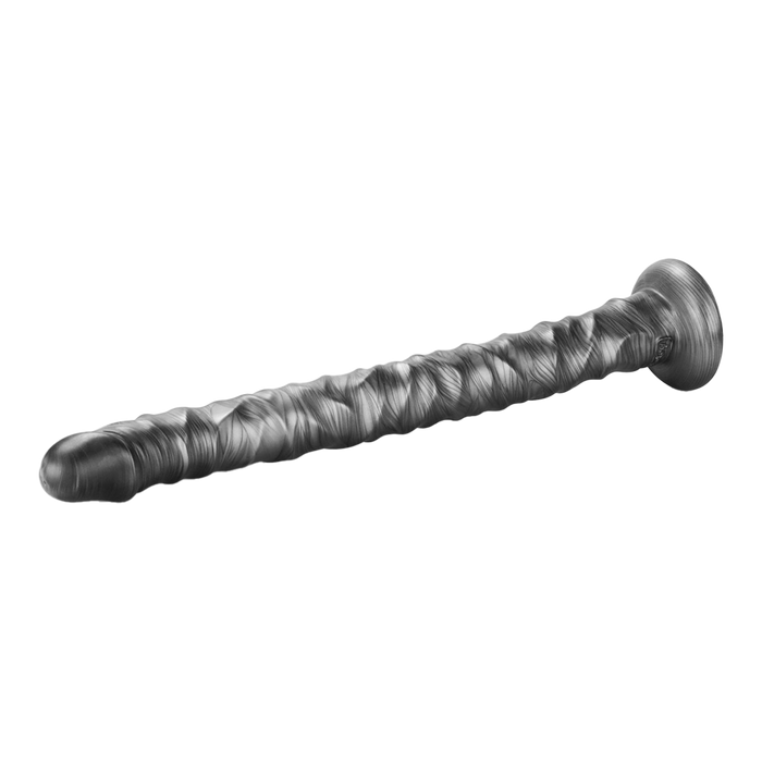 LoveToy - Vibrax Slider - Lange Vibrerende Anaal Dildo - 40,5 cm - Zilver-laced-up.nl