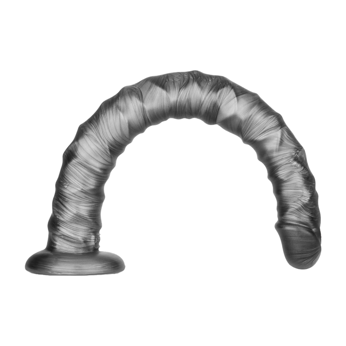 LoveToy - Vibrax Slider - Lange Vibrerende Anaal Dildo - 40,5 cm - Zilver-laced-up.nl