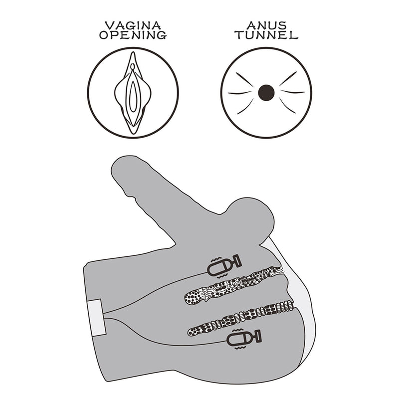 LoveToy - Streetgirl's Dual Motor Sensation Pulse Masturbator met Dildo - Beige-laced-up.nl