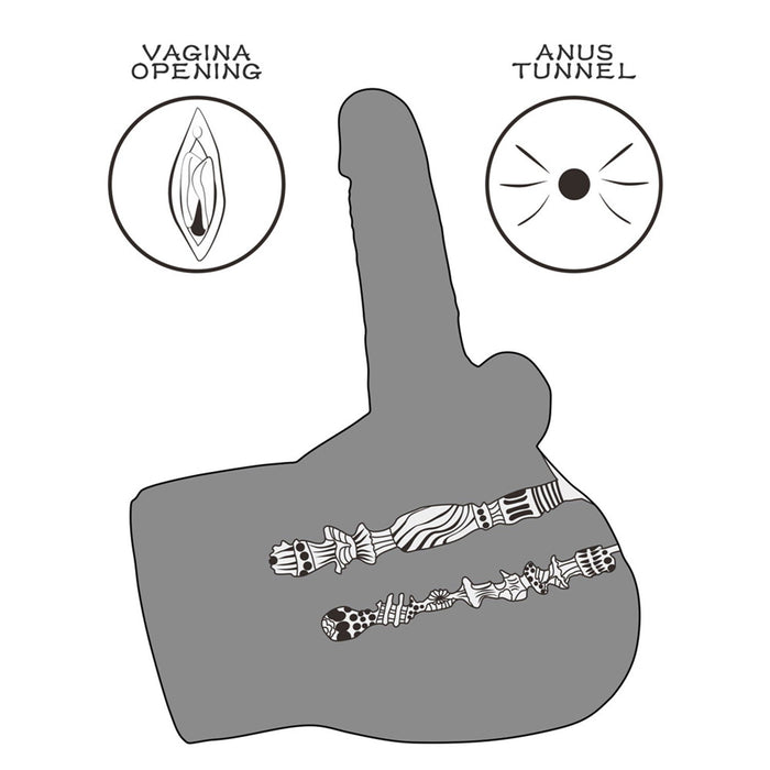 LoveToy - Streetgirl's 17 Masturbator met Buigbare Dildo - Beige-Erotiekvoordeel.nl