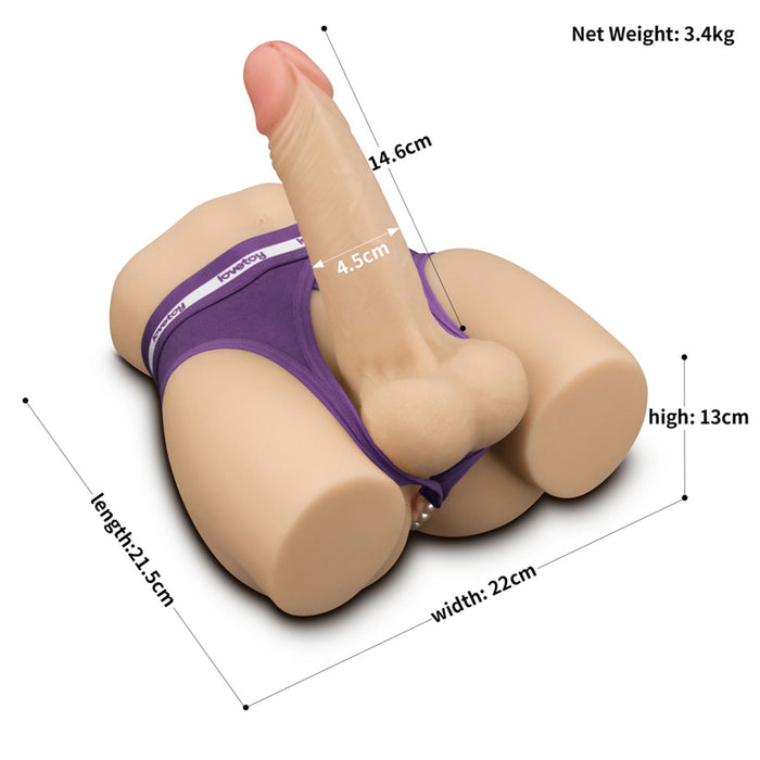 LoveToy - Streetgirl's 14 Masturbator met Buigbare Dildo - Beige-Erotiekvoordeel.nl