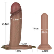 LoveToy - Ingen - Holle Strap-on met Siliconen Staaf – 23 cm - Lichte huidskleur-laced-up.nl