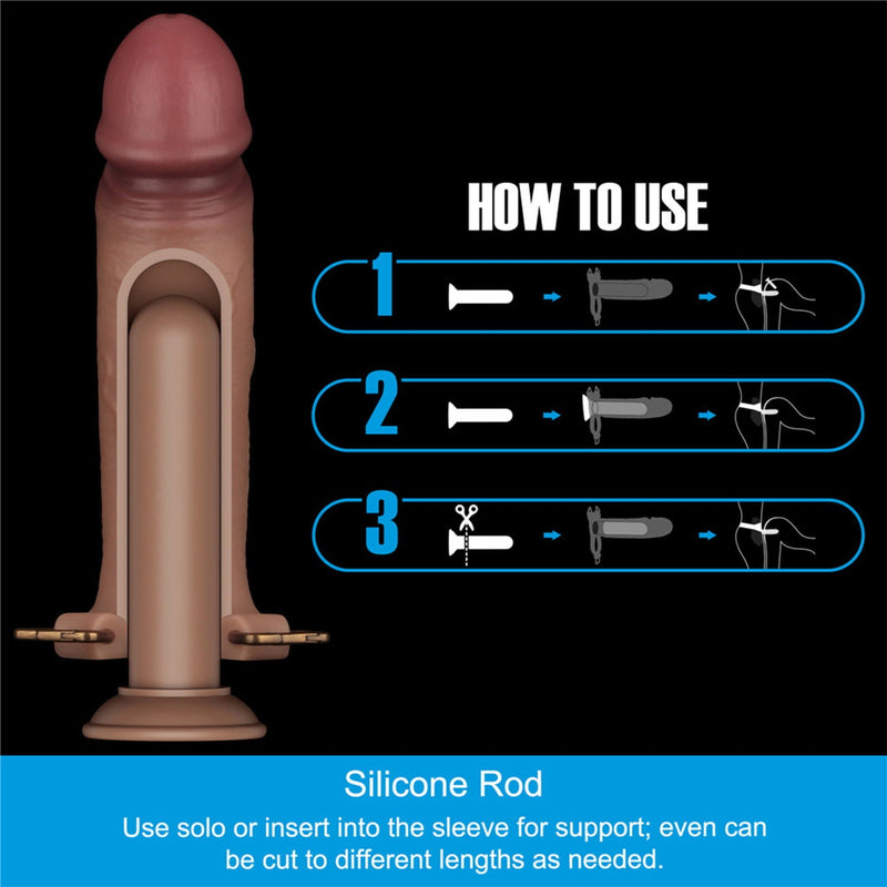 LoveToy - Ingen - Holle Strap-on met Siliconen Staaf – 23 cm - Lichte huidskleur-laced-up.nl
