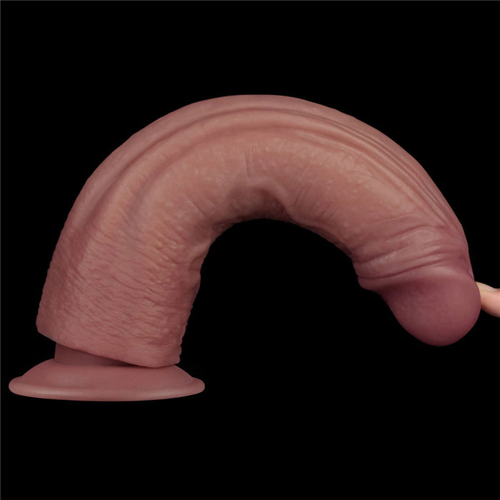 LoveToy - Power Cock - 26,5 cm - Vibrerende Dildo - Dual Density - Lichte Huidskleur-Erotiekvoordeel.nl