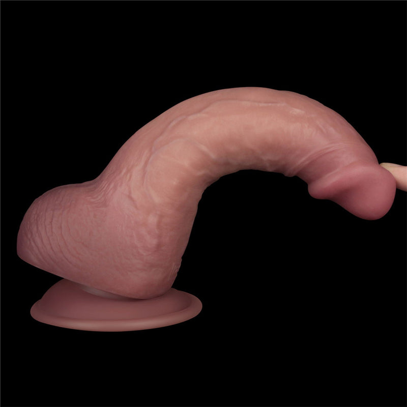 LoveToy - Power Cock - 21,5 cm - Vibrerende Dildo - Dual Density - Lichte Huidskleur-laced-up.nl