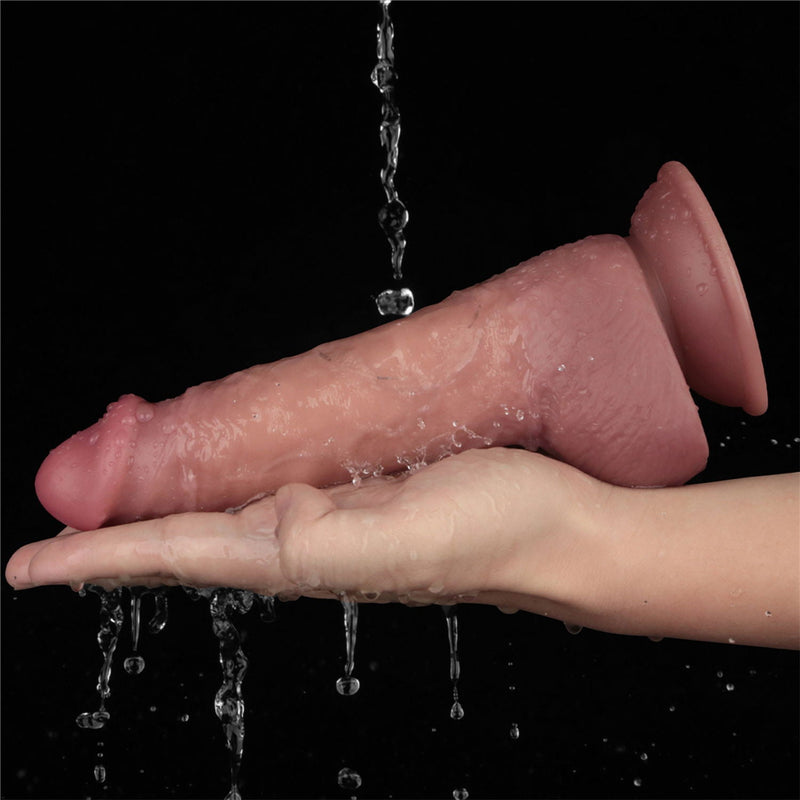 LoveToy - Power Cock - 21,5 cm - Vibrerende Dildo - Dual Density - Lichte Huidskleur-laced-up.nl
