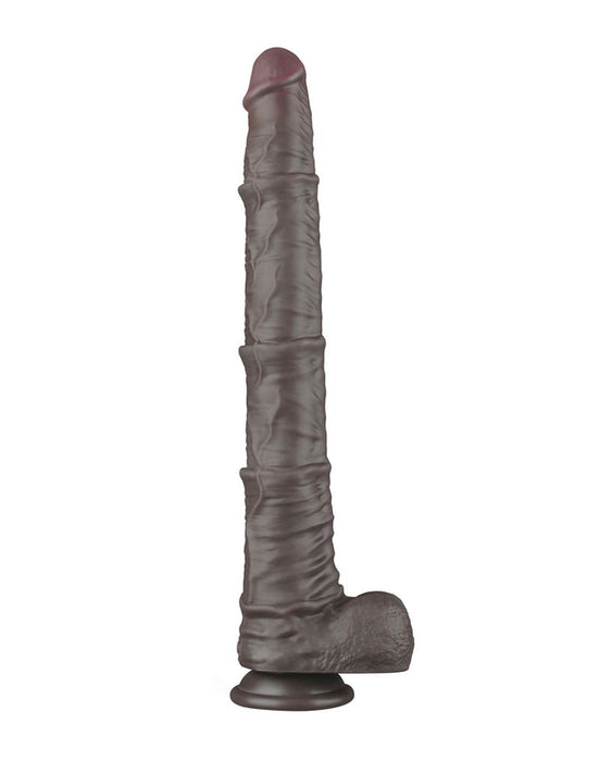LoveToy - Nature Cock - Gode pliable double couche avec veines - 40 cm - Marron