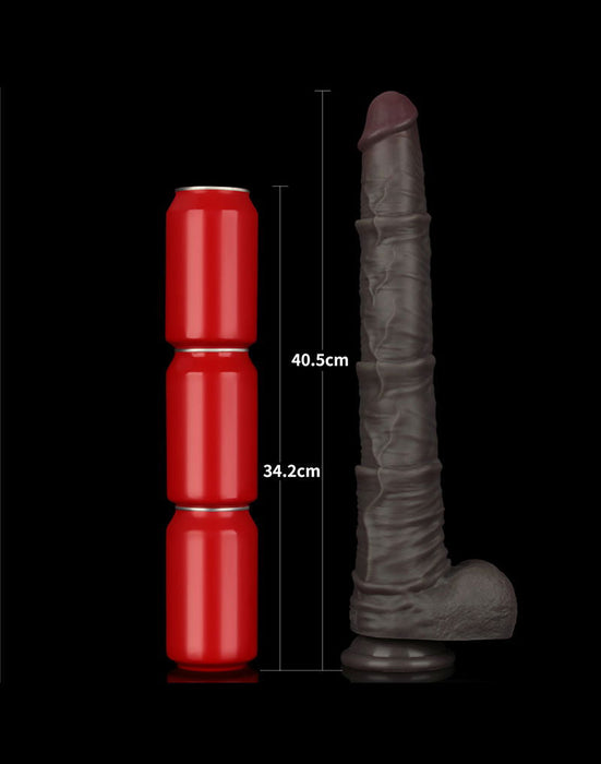LoveToy - Nature Cock - Gode pliable double couche avec veines - 40 cm - Marron