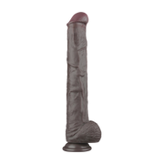 LoveToy - Nature Cock - Dubbellaags Buigbare XXL Dildo - 37,5 cm - Bruin-laced-up.nl