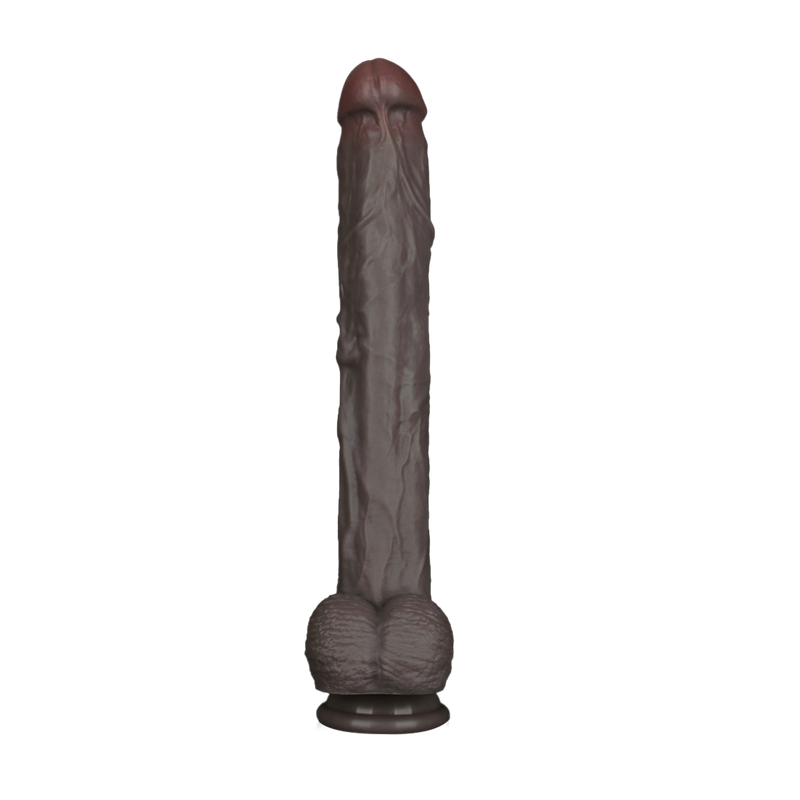 LoveToy - Nature Cock - Dubbellaags Buigbare XXL Dildo - 37,5 cm - Bruin-laced-up.nl
