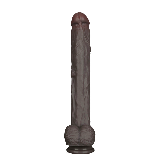 LoveToy - Nature Cock - Dubbellaags Buigbare XXL Dildo - 37,5 cm - Bruin-Erotiekvoordeel.nl