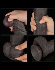 LoveToy - Nature Cock - Dubbellaags Buigbare XXL Dildo - 37,5 cm - Bruin-laced-up.nl