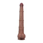 LoveToy - Nature Cock - Dubbellaags Buigbare Dildo met Aders - 40 cm-laced-up.nl