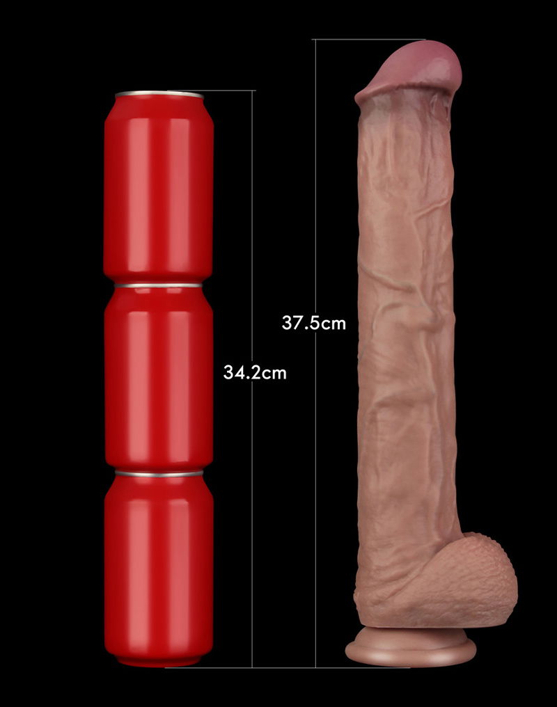 LoveToy - Nature Cock - Dubbellaags Buigbare XXL Dildo - 37,5 cm-laced-up.nl