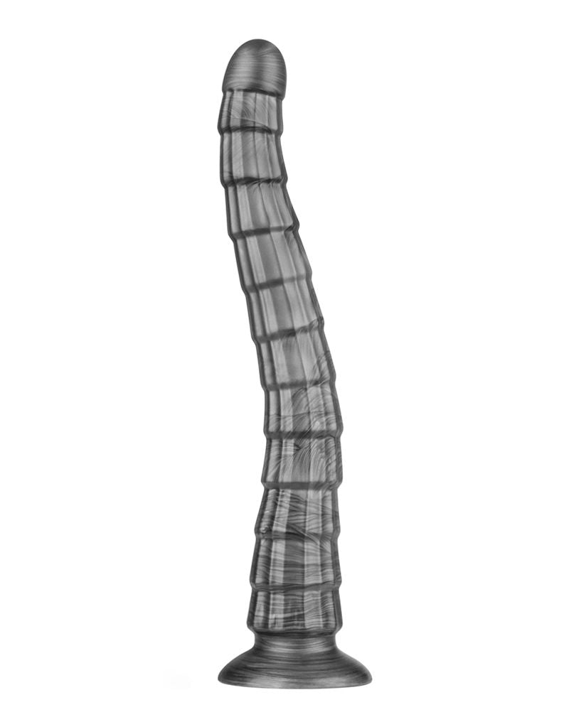 LoveToy - Vibrax Slider - Lange Vibrerende Anaal Dildo - 35 cm - Zilver-laced-up.nl