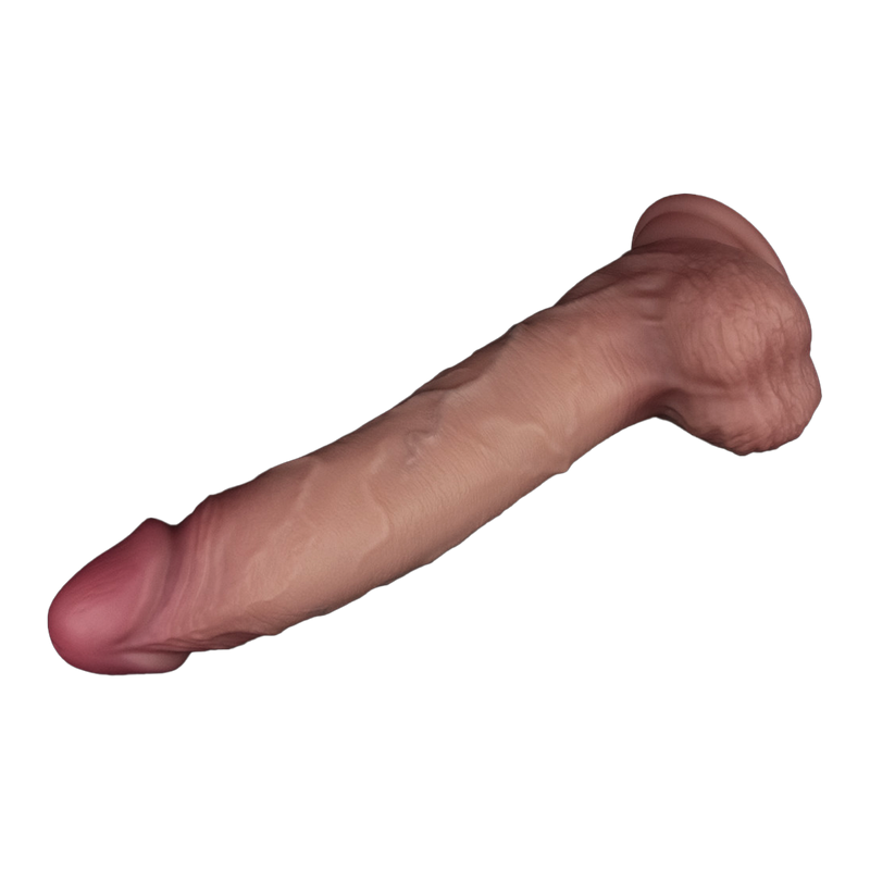 LoveToy - Sliding Skin Vibrerende Dildo Pro II - Met Afstandsbediening - 25 cm - Lichte Huidskleur-laced-up.nl