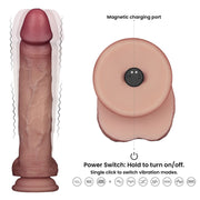 LoveToy - Sliding Skin Vibrerende Dildo Pro II - Met Afstandsbediening - 25 cm - Lichte Huidskleur-laced-up.nl