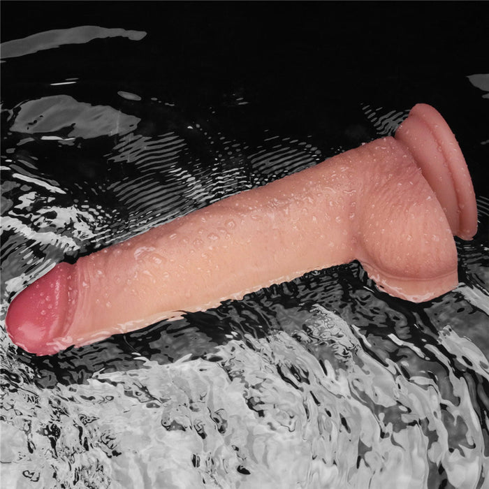 LoveToy - Sliding Skin Vibrerende Dildo Pro II - Met Afstandsbediening - 21,5 cm - Lichte Huidskleur-Erotiekvoordeel.nl