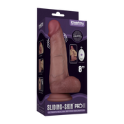 LoveToy - Sliding Skin Vibrerende Dildo Pro II - Met Afstandsbediening - 20 cm - Lichte Huidskleur-laced-up.nl