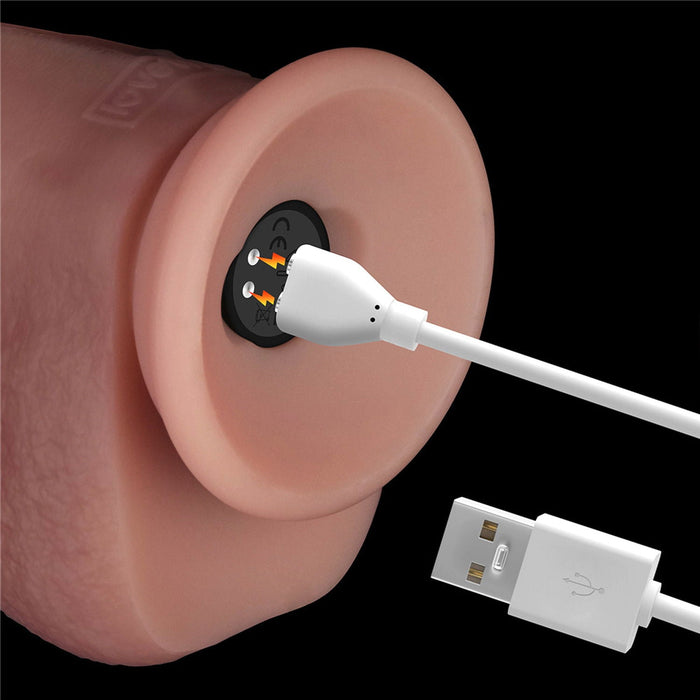 LoveToy - Sliding Skin Vibrerende Dildo Pro II - Met Afstandsbediening - 20 cm - Lichte Huidskleur-Erotiekvoordeel.nl