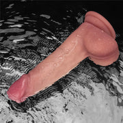 LoveToy - Sliding Skin Vibrerende Dildo Pro II - Met Afstandsbediening - 20 cm - Lichte Huidskleur-laced-up.nl