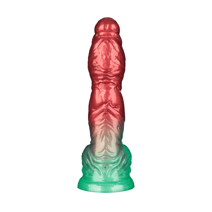 LoveToy – Dual Density Silikon – Aufblasbarer Dildo – Rot/Grün