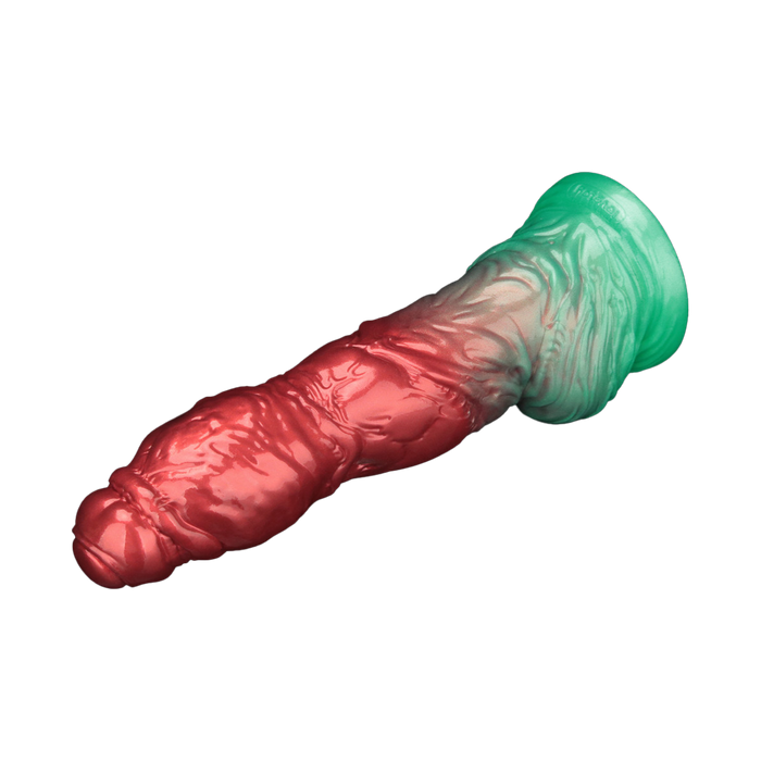 LoveToy – Dual Density Silikon – Aufblasbarer Dildo – Rot/Grün