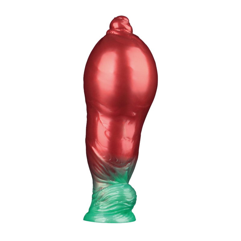 LoveToy – Dual Density Silikon – Aufblasbarer Dildo – Rot/Grün