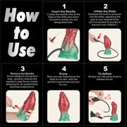 LoveToy - Dual Density Siliconen - Opblaasbare Dildo - Rood/Groen-Erotiekvoordeel.nl