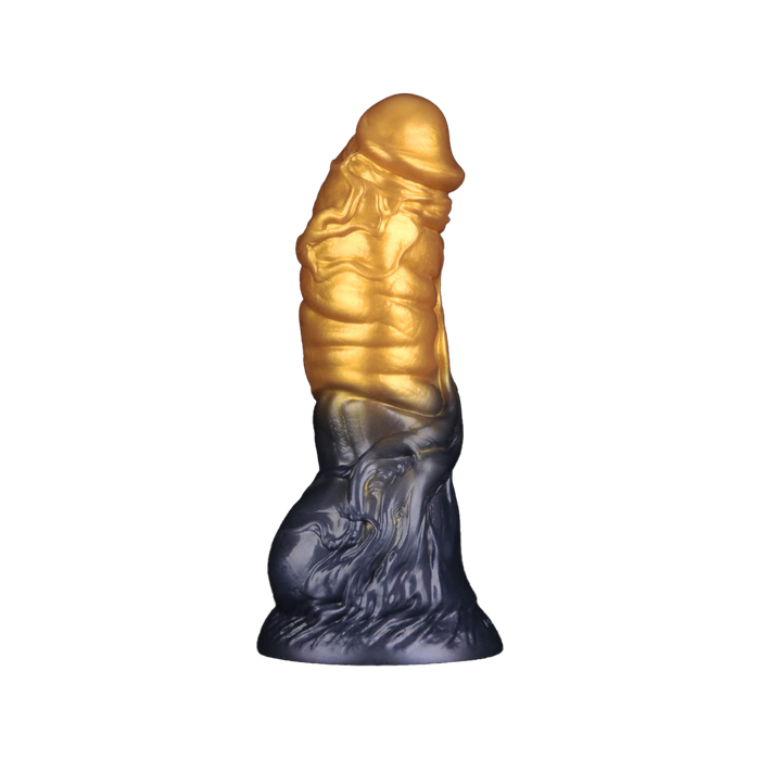 LoveToy - Silicone double densité - Gode gonflable - Or/Noir