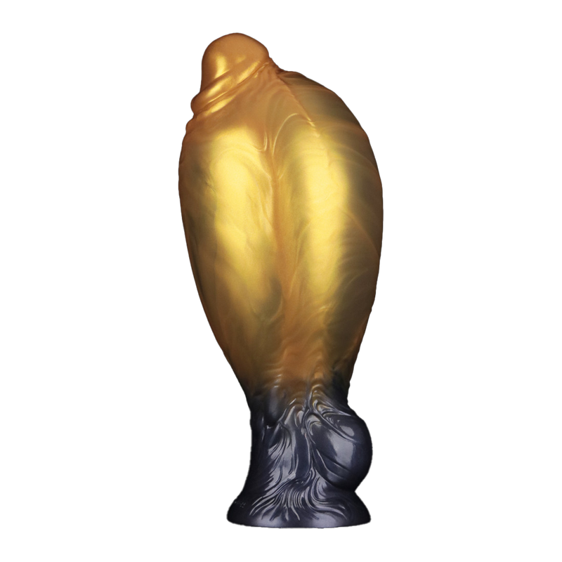 LoveToy - Dual Density Siliconen - Opblaasbare Dildo - Goud/Zwart