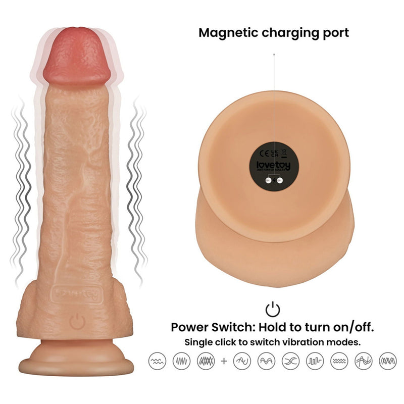 LoveToy - Ingen - Vibrerende Strap-on Set - Lengte 20 cm - Lichte Huidskleur