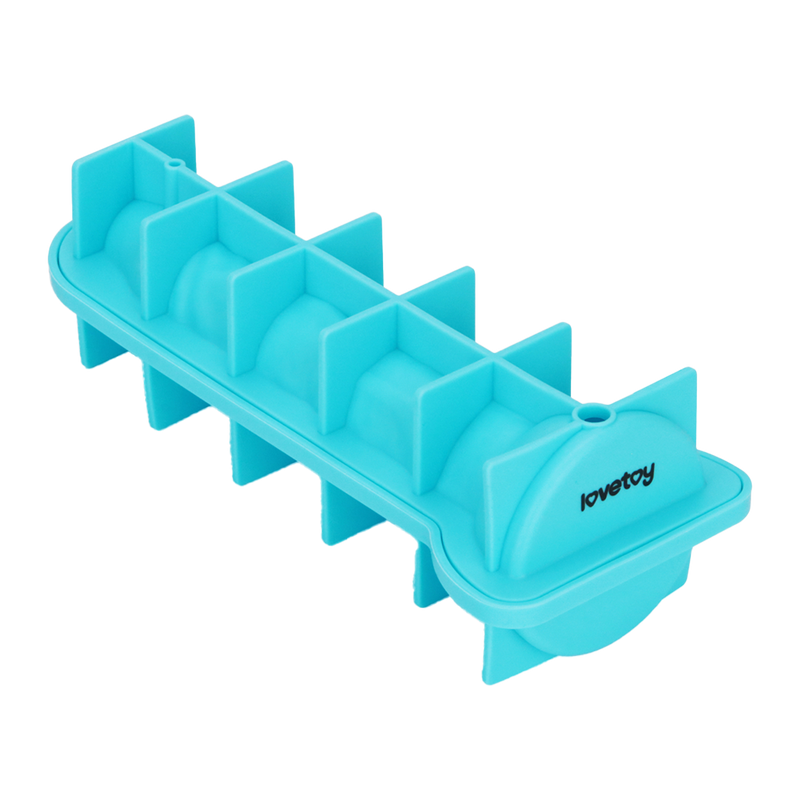 LoveToy - Siliconen IJsblokjesvorm - Realistische Penis - Blauw-laced-up.nl