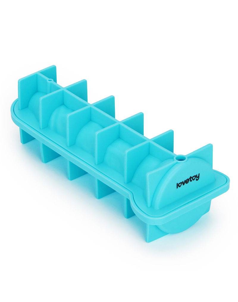 LoveToy - Siliconen IJsblokjesvorm - Realistische Penis - Blauw-laced-up.nl