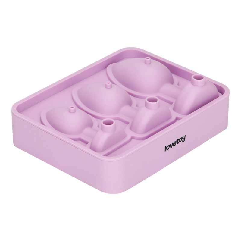 LoveToy - Siliconen IJsblokjesvorm - Buttplug Set - Lila-laced-up.nl