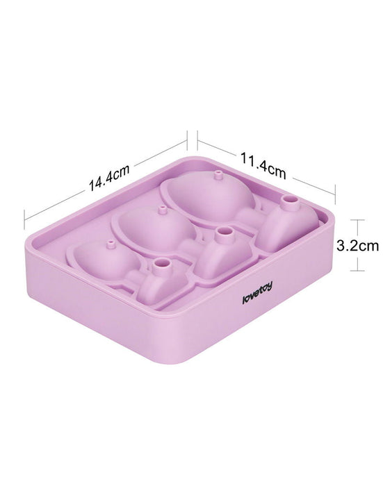 LoveToy - Siliconen IJsblokjesvorm - Buttplug Set - Lila-Erotiekvoordeel.nl