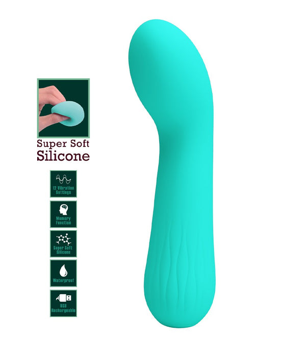 Pretty Love - Faun - Buigzame G-Spot Vibrator - Turquoise-Laced-up.nl