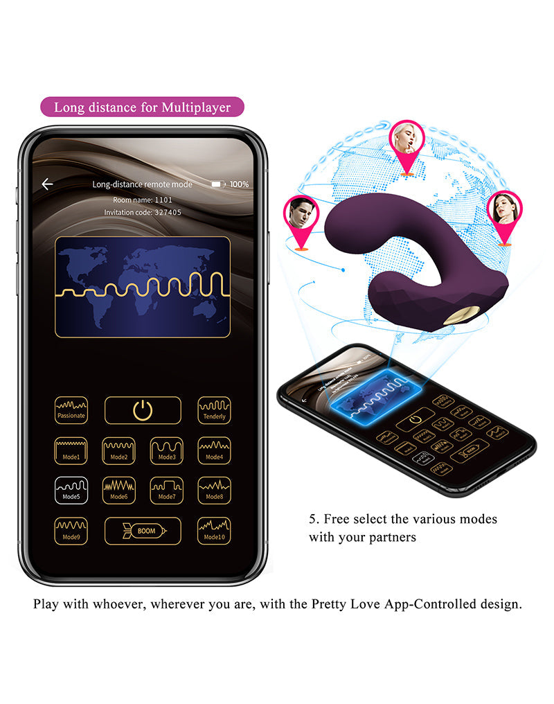 Pretty Love - Billy - G-Spot Vibrator - App Control - Paars-laced-up.nl