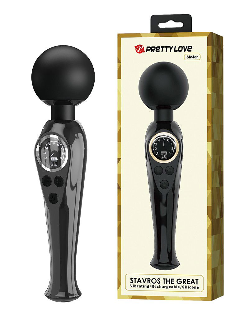 Pretty Love - Skyler - Wand Vibrator - Met LCD Display - Zwart-laced-up.nl