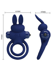 Pretty Love - Darey - Rabbit Cockring - Donkerblauw-laced-up.nl