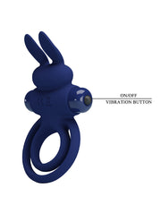 Pretty Love - Darey - Rabbit Cockring - Donkerblauw-laced-up.nl