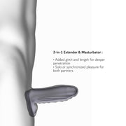 ManWan - Ryzer MAX - Penis Extender en Zachte Masturbatie Sleeve - Black Plum-Erotiekvoordeel.nl