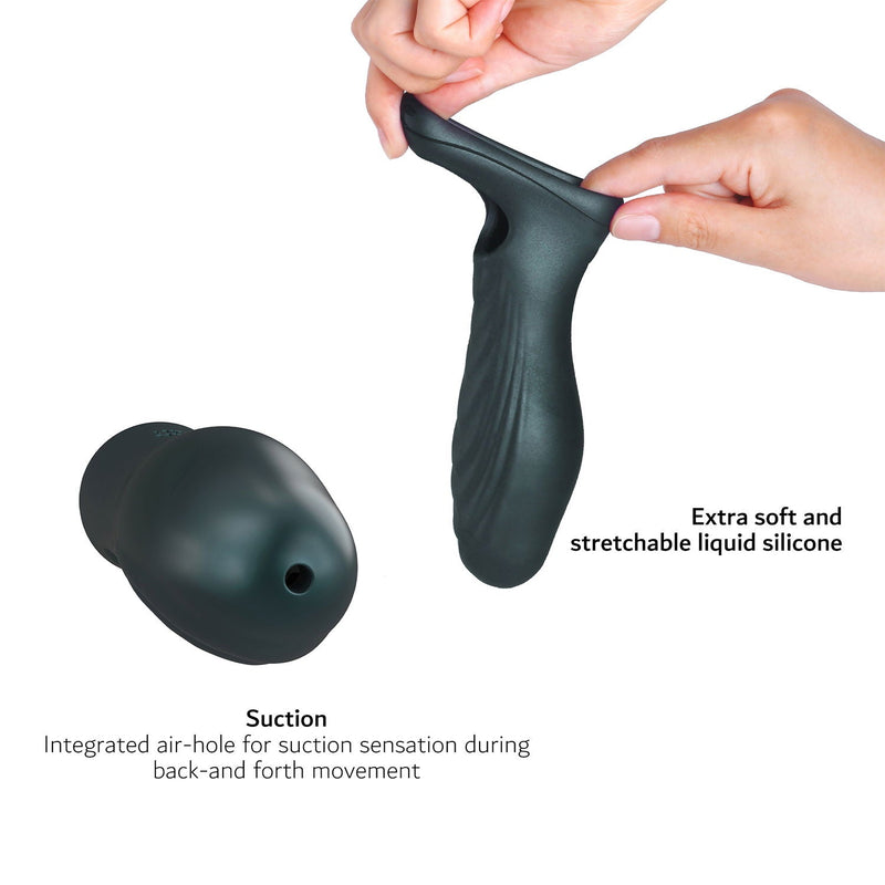 ManWan - Ryzer MAX - Penis Extender en Zachte Masturbatie Sleeve - Pine Grey-Erotiekvoordeel.nl